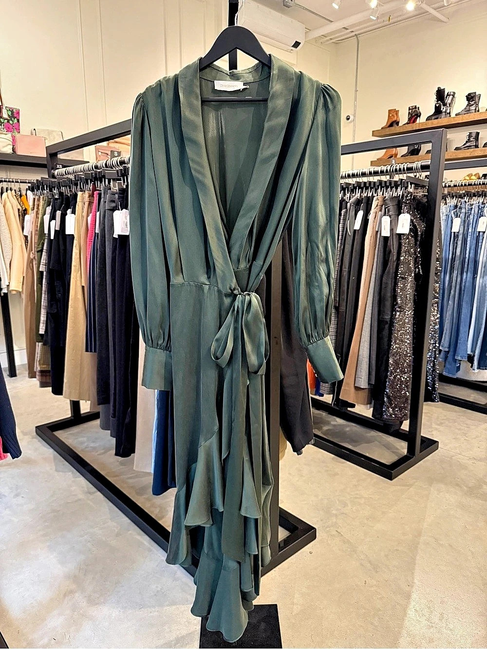 Zimmermann Silk wrap Dress Green